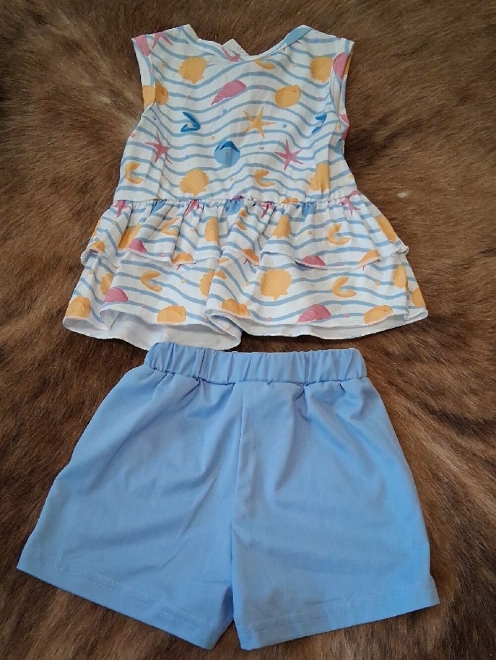 NWT Blue Seashell Print Top & Shorts Set - Picture 5 of 5